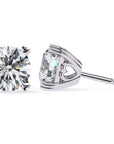 Cercei Stud Solitaire Heart din Aur 14k cu Moissanite de 2.57 ct