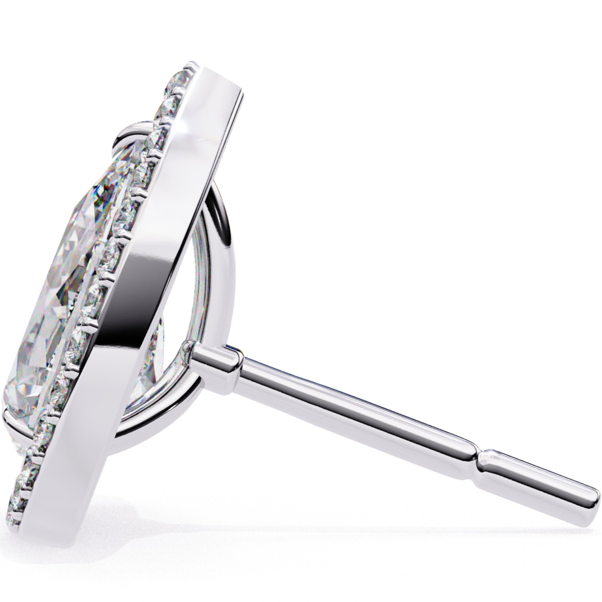 Cercei Stud Tear Drop din Aur 14k cu Moissanite de 0.81 ct din 14K Aur Alb - Castelo.ro