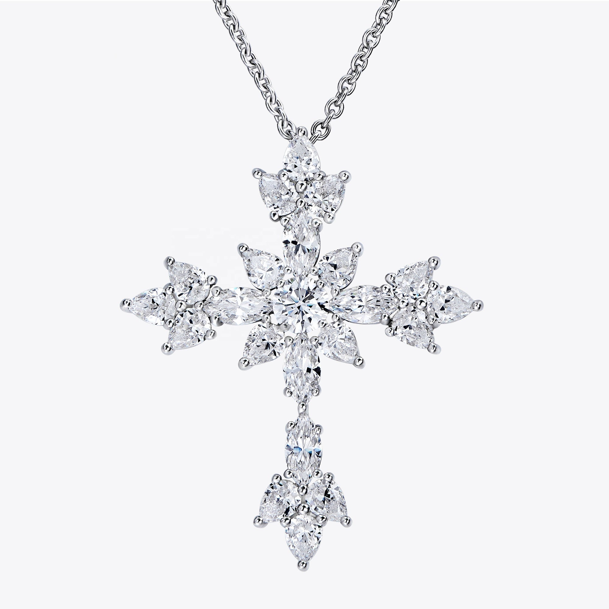 Lănțișor Elegant Cruce din Argint 925, Placată Cu Zircon din - Castelo.ro