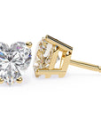 Cercei Stud Inima din Aur 14k cu Moissanite Tăietură Heart de 2.4 ct din 14K Aur Galben - Castelo.ro