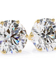 Cercei Stud Majestic din Aur 14k cu Moissanite Tăietură Briliant de 2.5 ct din 14K Aur Galben - Castelo.ro