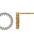 Cercei Stud Circle of Fire cu Diamante Naturale Tăietură Briliant de 0.3 ct din 18K Aur Galben - Castelo.ro