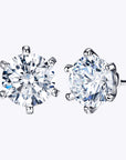 Cercei Stud Solitaire Strălucitor cu Șase Gheare din Argint 925 Placat cu Rodiu și Zirconiu 5A din - Castelo.ro