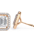 Cercei Stud Louvre Radiant cu Diamante Create în Laborator de 0.86 ct din 18K Aur Roz - Castelo.ro
