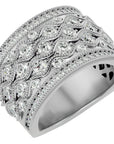 Inel Regal Vintage din Aur 14k cu Diamante Naturale de 1.73 ct din 14k Aur Alb - Castelo.ro