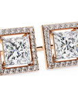 Cercei Stud Square cu Diamante Create în Laborator de 0.84 ct din 18K Aur Roz - Castelo.ro