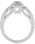 Inel de Logodnă Vintage Pavé Halo cu Moissanite de 1.21 ct din Platina - Castelo.ro
