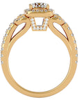 Inel de Logodnă Vintage Pavé Halo cu Moissanite de 1.21 ct din 18k Aur Galben - Castelo.ro