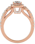 Inel de Logodnă Vintage Pavé Halo din Aur 14k cu Diamante Naturale de 1.21 ct din 14k Aur Roz - Castelo.ro