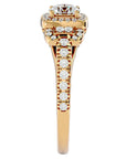 Inel de Logodnă Vintage Pavé Halo din Aur 14k cu Diamante Naturale de 1.21 ct din 14k Aur Galben - Castelo.ro