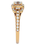 Inel de Logodnă Vintage Pavé Halo din Aur 14k cu Diamante Naturale de 1.21 ct din 14k Aur Galben - Castelo.ro