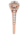 Inel de Logodnă Vintage Pavé Halo din Aur 14k cu Diamante Naturale de 1.21 ct din 14k Aur Roz - Castelo.ro