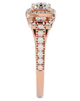 Inel de Logodnă Vintage Pavé Halo din Aur 14k cu Diamante Naturale de 1.21 ct din 14k Aur Roz - Castelo.ro