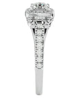 Inel de Logodnă Vintage Pavé Halo cu Moissanite de 1.21 ct din Platina - Castelo.ro