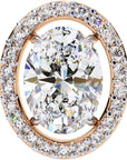 Cercei Stud Oval Star din Aur 14k cu Diamante Create în Laborator de 0.97 ct din 14K Aur Alb - Castelo.ro