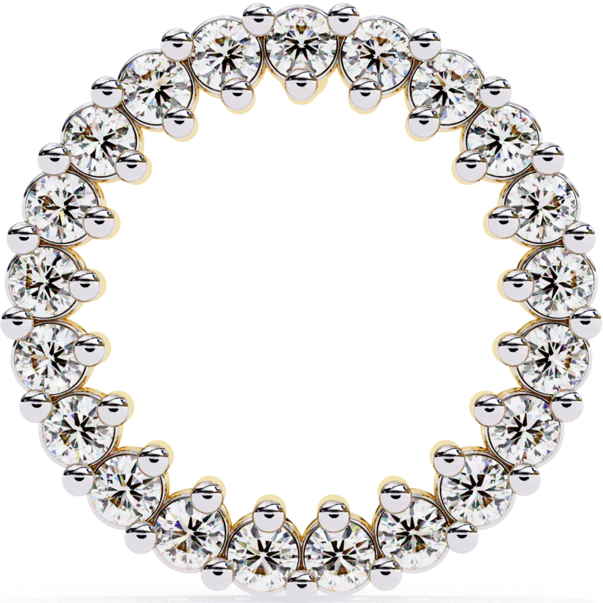 Cercei Stud Circle of Fire din Aur 14k cu Moissanite Tăietură Briliant de 0.3 ct din 14K Aur Galben - Castelo.ro