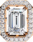 Cercei Stud Louvre Radiant cu Diamante Create în Laborator de 0.86 ct din 18K Aur Roz - Castelo.ro