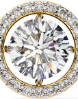 Cercei Stud Round Halo cu Moissanite de 0.92 ct din 18K Aur Galben - Castelo.ro