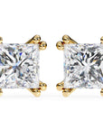 Cercei Stud Lumiere din Aur 14k cu Moissanite Tăietură Princess de 3 ct din 14K Aur Galben - Castelo.ro