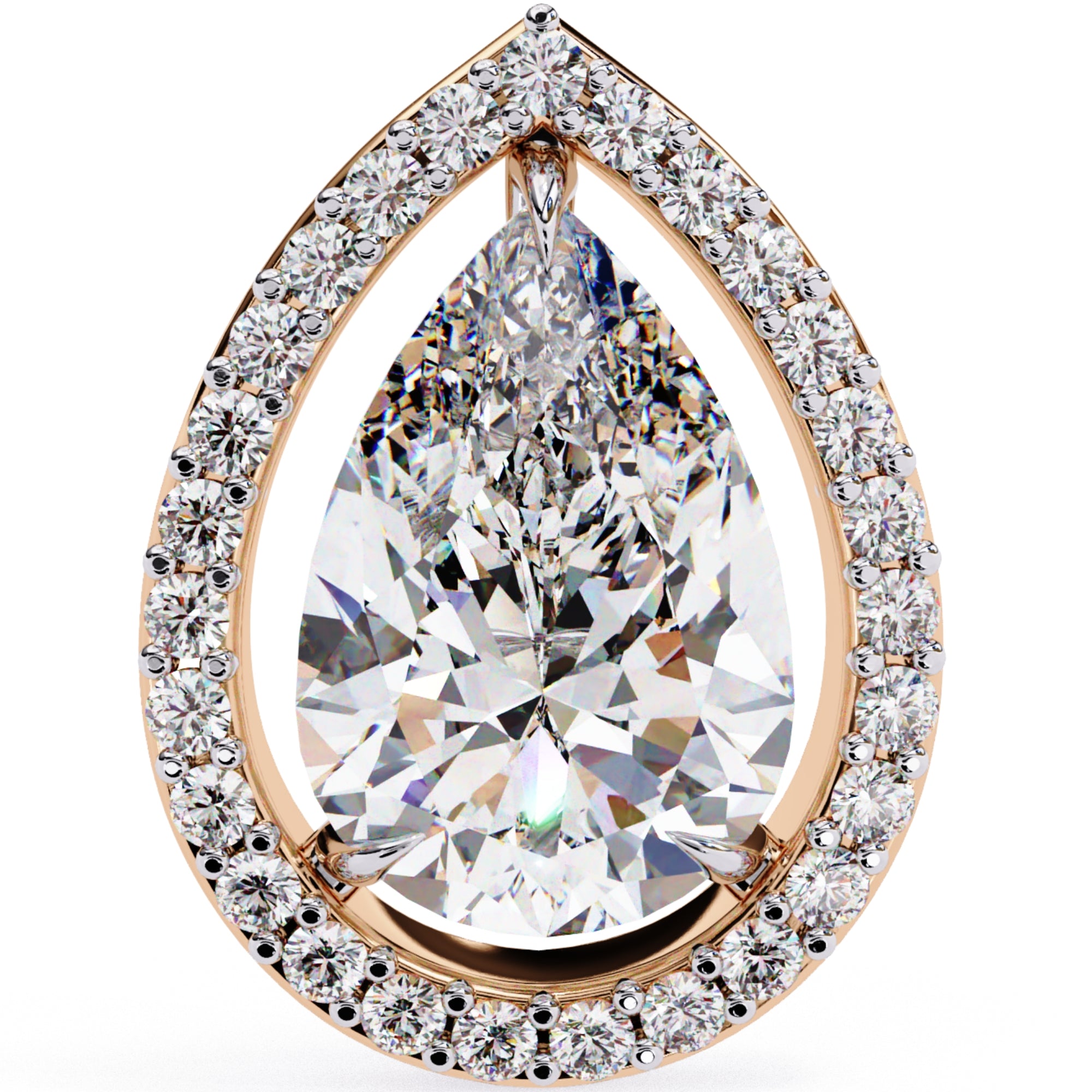 Cercei Stud Tear Drop din Aur 14k cu Moissanite de 0.81 ct din 14K Aur Roz - Castelo.ro