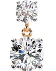 Cercei Drop Stud Cu Diamante Create în Laborator Tăietură Briliant de 3.7 ct din 18K Aur Roz - Castelo.ro
