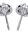 Cercei Stud Halo Dreams din Aur 14k cu Moissanite de 1.95 ct