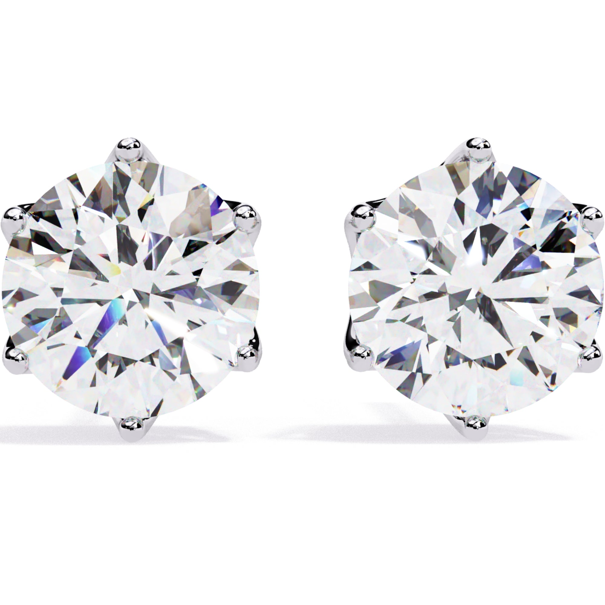 Cercei Stud Royal Cu Diamante Naturale Tăietură Briliant de 2.6 ct din - Castelo.ro