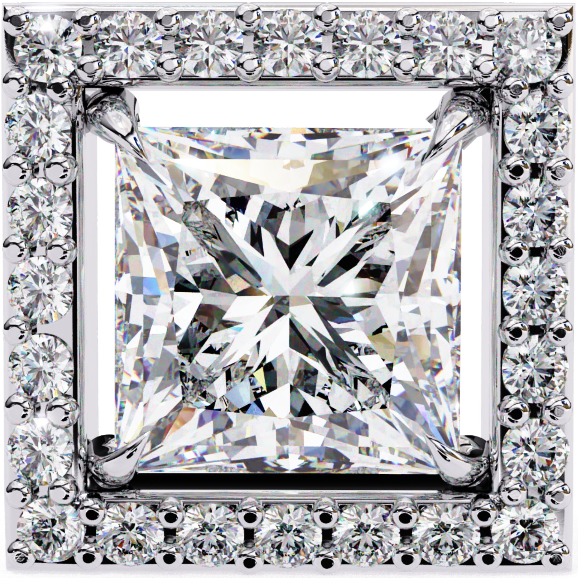 Cercei Stud Square cu Diamante Create în Laborator de 0.84 ct din - Castelo.ro