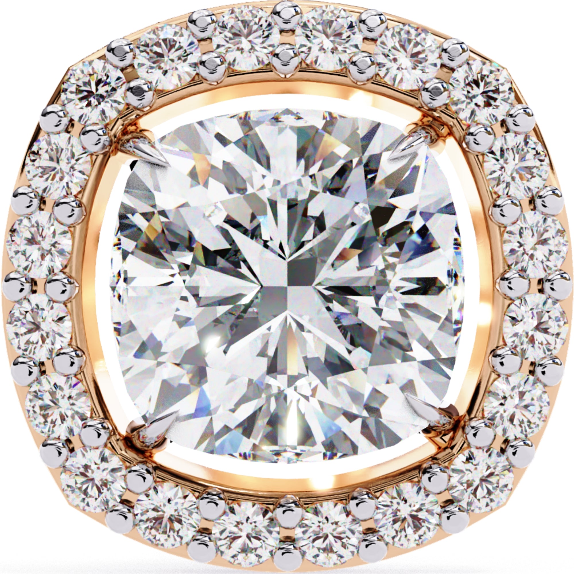 Cercei Stud Elsa cu Diamante Create în Laborator de 0.96 ct din 18K Aur Roz - Castelo.ro
