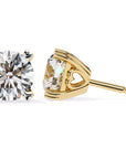 Cercei Stud Solitaire Heart din Aur 14k cu Moissanite de 2.57 ct