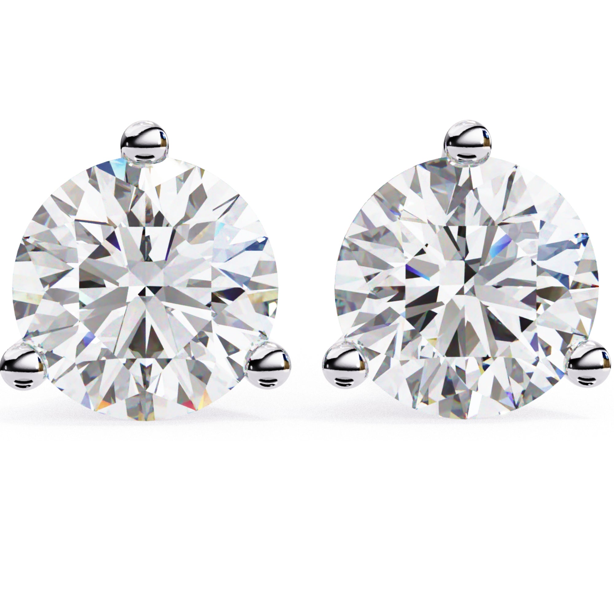 Cercei Stud Cu Diamante Naturale Tăietură Briliant de 2.5 ct din - Castelo.ro