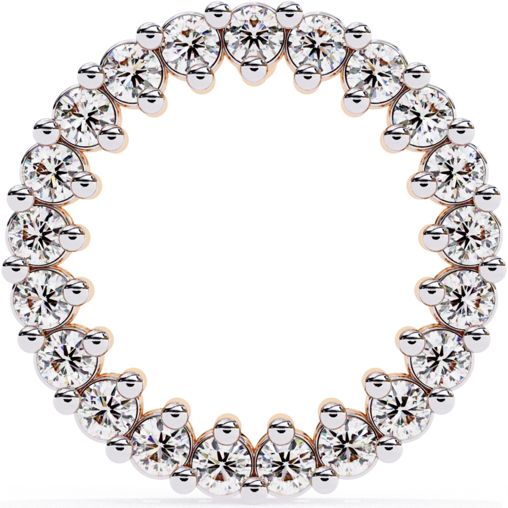 Cercei Stud Circle of Fire din Aur 14k cu Moissanite Tăietură Briliant de 0.3 ct din 14K Aur Roz - Castelo.ro