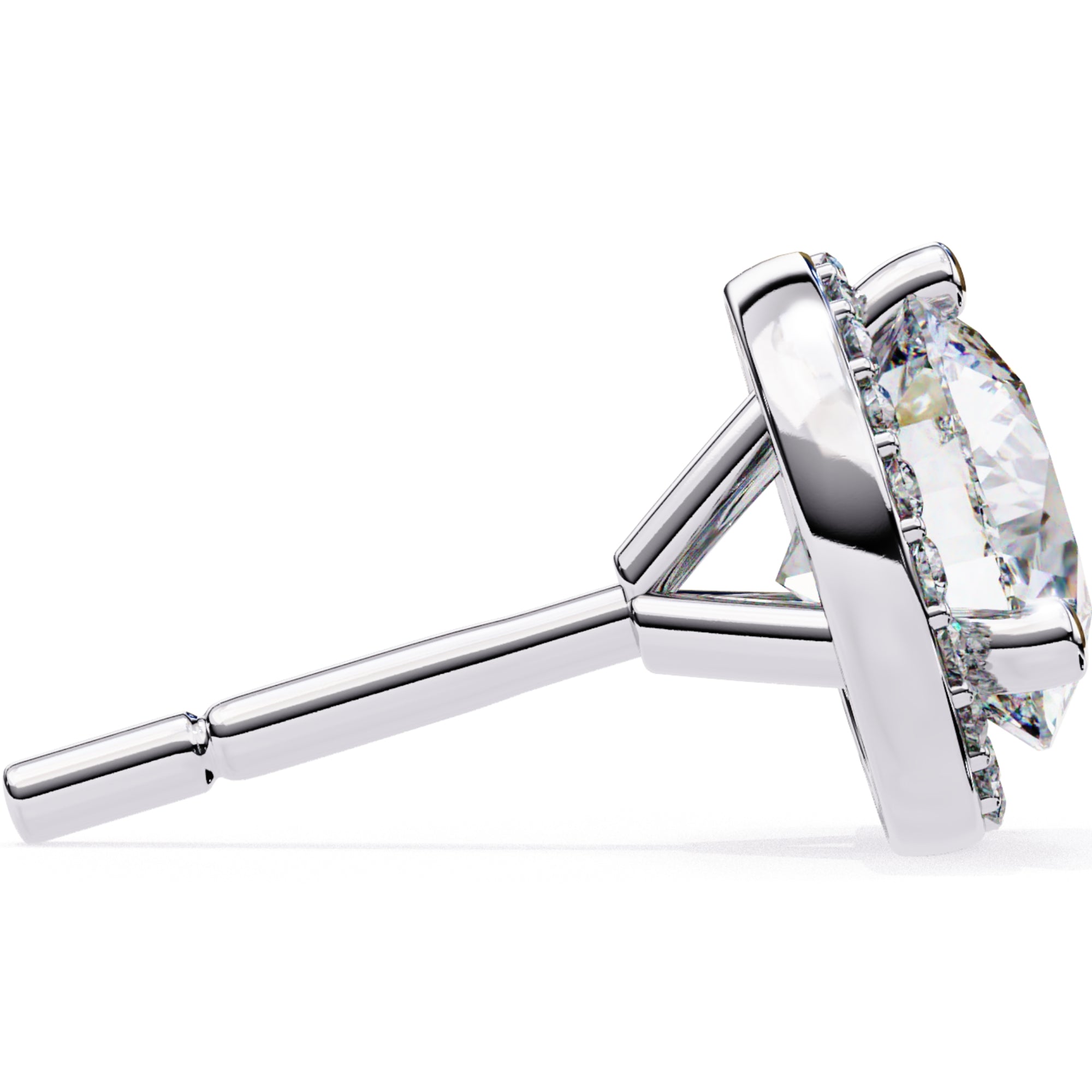 Cercei Stud Halo Dreams din Aur 14k cu Moissanite de 1.95 ct