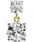 Cercei Drop Stud Cu Diamante Create în Laborator Tăietură Briliant de 3.7 ct din 18K Aur Galben - Castelo.ro