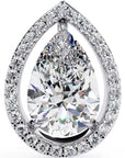 Cercei Stud Tear Drop din Aur 14k cu Moissanite de 0.81 ct din 14K Aur Alb - Castelo.ro