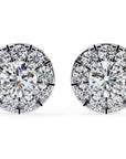 Cercei Stud Fleur din Aur 14k cu Moissanite Tăietură Briliant de 0.26 ct din 14K Aur Alb - Castelo.ro