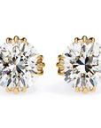 Cercei Stud Imperial din Aur 14k cu Moissanite Tăietură Briliant de 2.8 ct din 14K Aur Galben - Castelo.ro