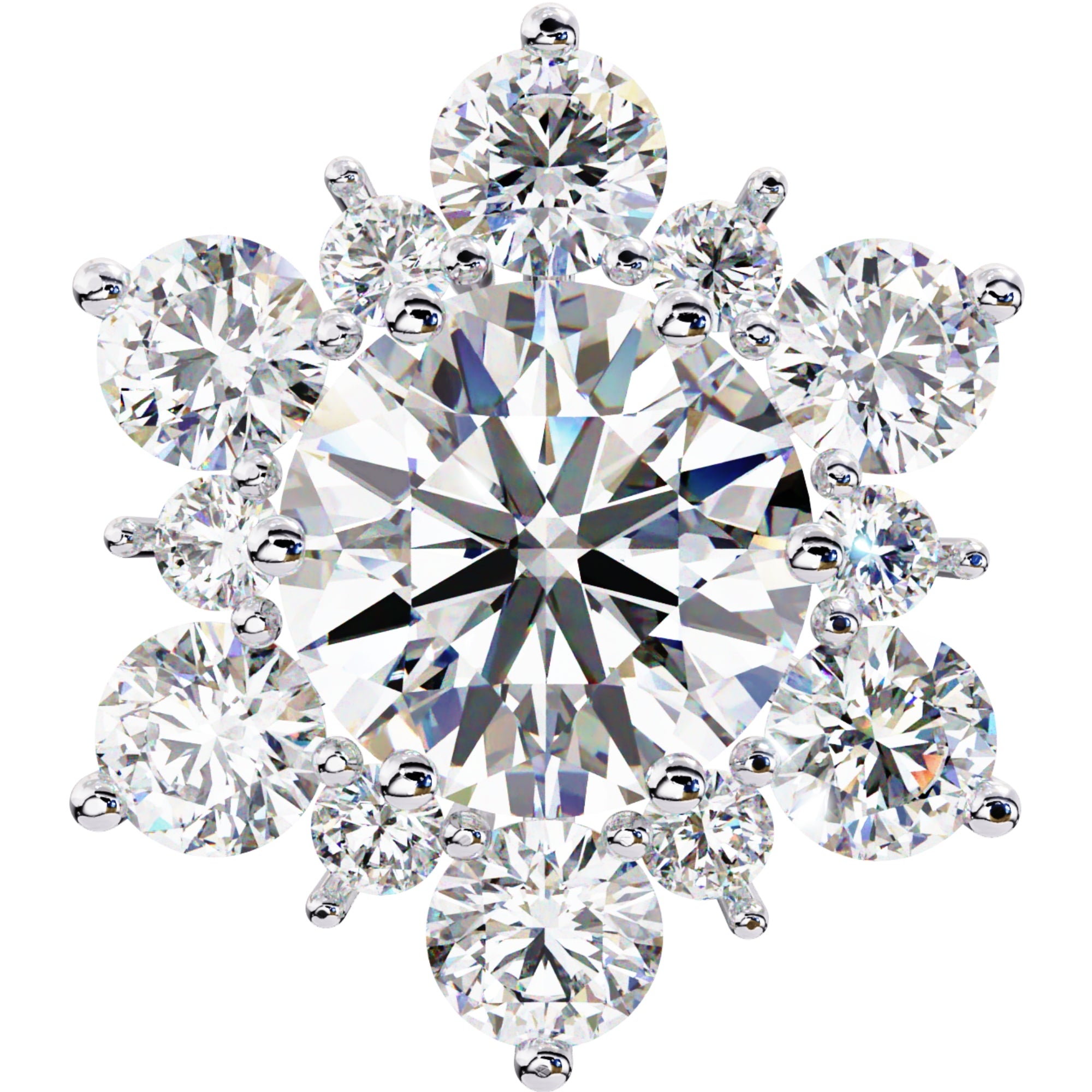 Cercei Stud Snowflake cu Diamante Create în Laborator de 0.72 ct din - Castelo.ro