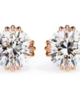 Cercei Stud Imperial din Aur 14k cu Moissanite Tăietură Briliant de 2.8 ct din 14K Aur Roz - Castelo.ro