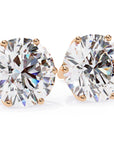 Cercei Stud Majestic din Aur 14k cu Moissanite Tăietură Briliant de 2.5 ct din 14K Aur Roz - Castelo.ro