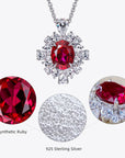 Colier Pendant Nobil din Argint 925 cu Piatra Rosie Zircon 5A din - Castelo.ro