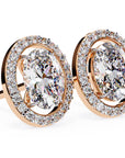 Cercei Stud Oval Star din Aur 14k cu Diamante Create în Laborator de 0.97 ct din 14K Aur Roz - Castelo.ro