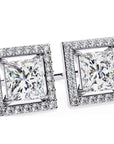 Cercei Stud Square cu Diamante Create în Laborator de 0.84 ct din - Castelo.ro