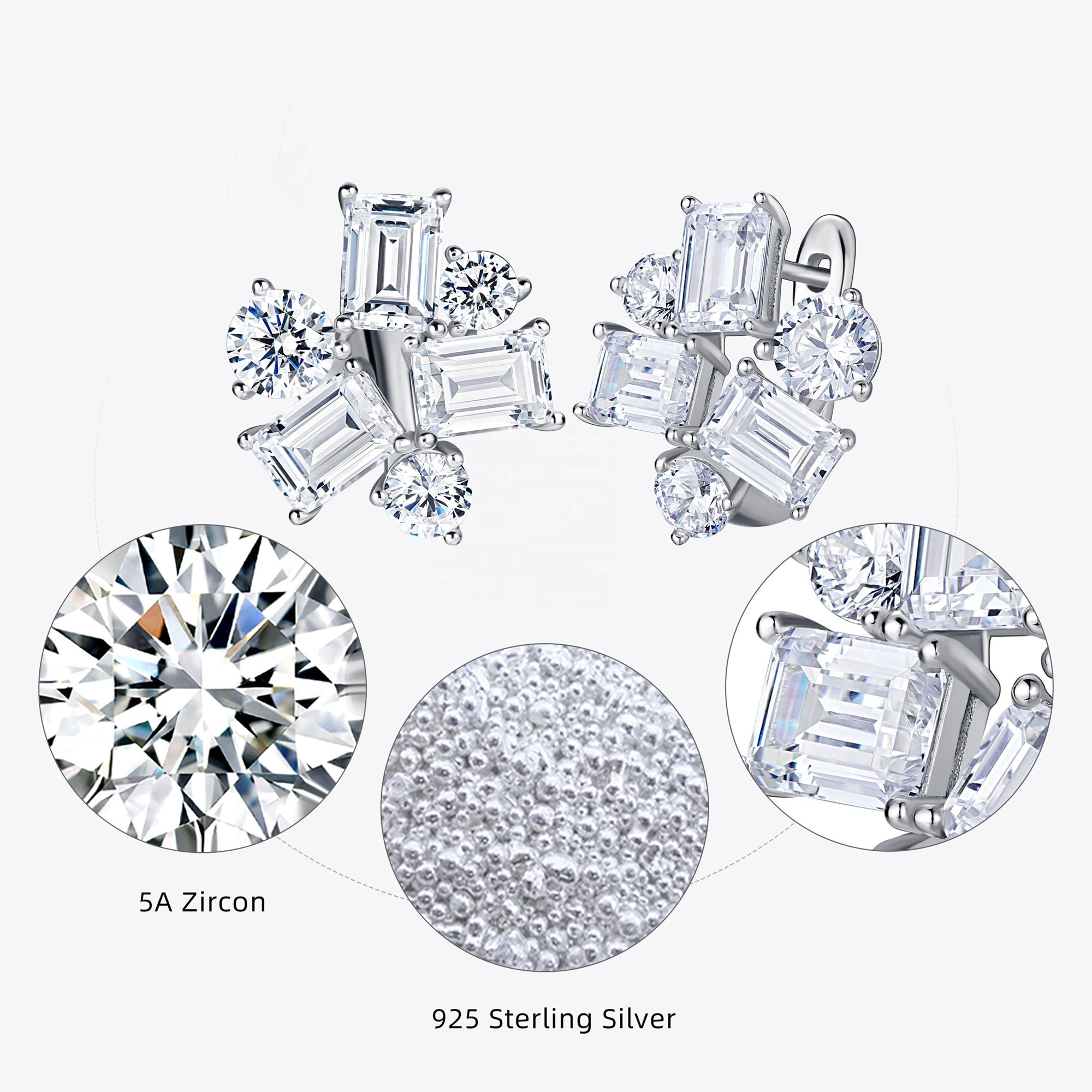 Cercei Stud Fulg de Nea din Argint 925 cu Zircon 5A din - Castelo.ro