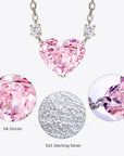 Colier Pendant Inimă Roz din Argint 925 cu Zircon din - Castelo.ro