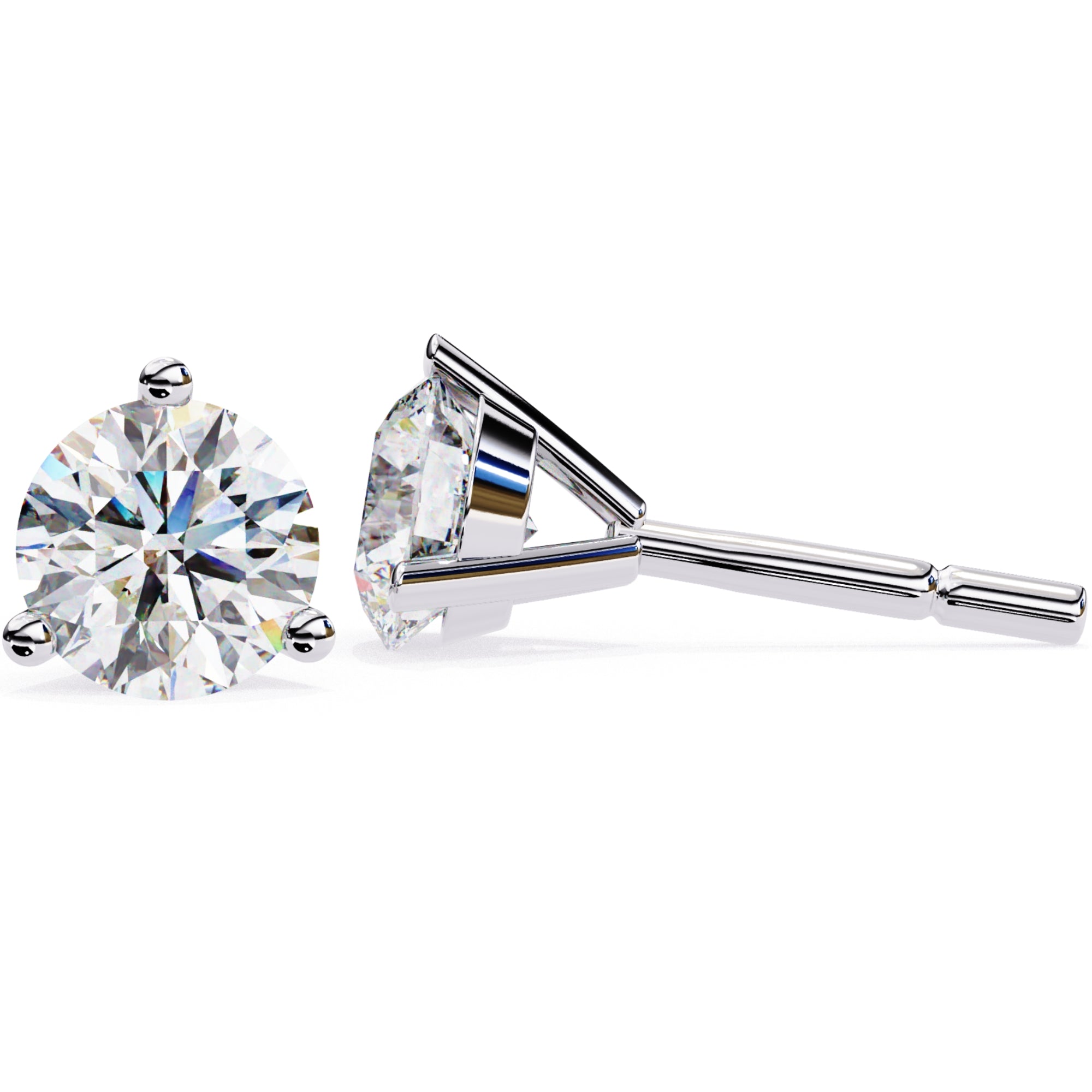 Cercei Stud Cu Diamante Naturale Tăietură Briliant de 2.5 ct din - Castelo.ro