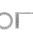 Cercei Stud Circle of Fire din Aur 14k cu Moissanite Tăietură Briliant de 0.3 ct din 14K Aur Alb - Castelo.ro
