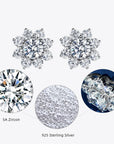 Cercei Stud Floarea Soarelui din Argint 925 Placat cu Rodiu și Zirconiu 5A din - Castelo.ro