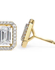Cercei Stud Louvre Radiant cu Diamante Create în Laborator de 0.86 ct din 18K Aur Galben - Castelo.ro