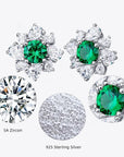 Cercei Stud cu Cristal Verde din Argint S925 Placat cu Rodiu și Zirconiu 5A din - Castelo.ro